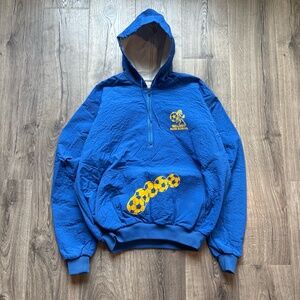 Walnut High School Soccer Anorak Jacket Mens XL Royal Blue Vintage 80s Hooded